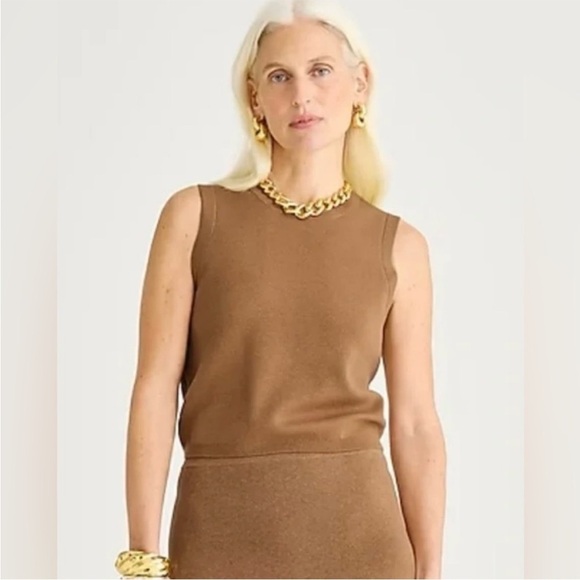 J. CREW Sweater shell in TENCEL lyocell blend  BX472 Camel - Picture 3 of 5